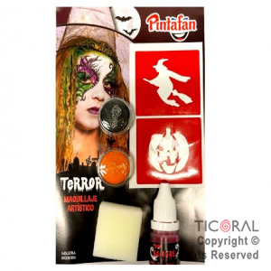 KIT MAQUILLAJE ACUA+ ACCESORIOS TERROR BRUJA ART 616-0002 x 1